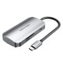 Vention Docking USB Tipo-C TNHHB con 3xUSB, 1xUSB Tipo-C PD y lectores de tarjetas SD/MicroSD - Gris